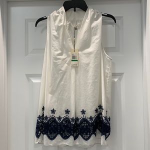 Studio M White Sleeveless Blouse
